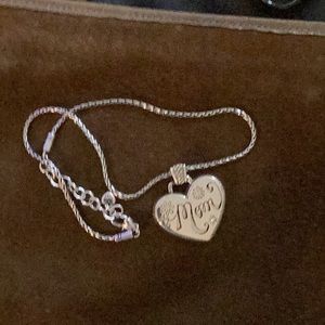 Brighton MOM necklace,on the back of the heart says what a Mom does (friend chef
